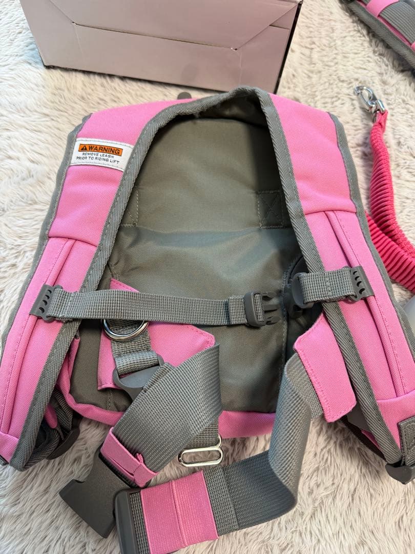 MDXONE スノーボード　ハーネス　スキー　キッズ　子ども　リュック　ピンク