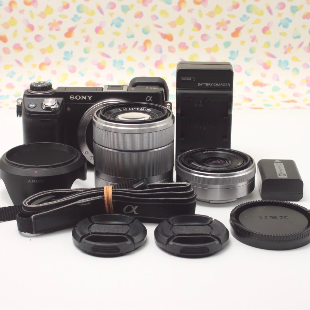 ✨美品✨SONY α NEX-6 Wレンズセット✨高性能デジタル一眼❣️翌朝発送❣️