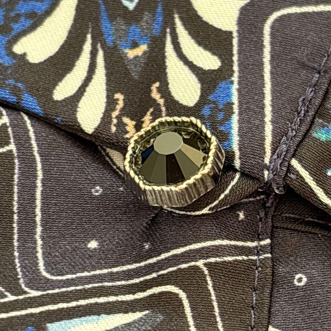 【1331】新品　アナイ　タロットプリントスタンド ブラウス　濃紺　38