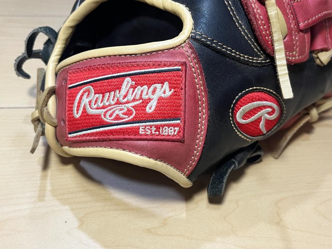Rawlings 少年軟式用グローブ 黒/赤 内野用 美品