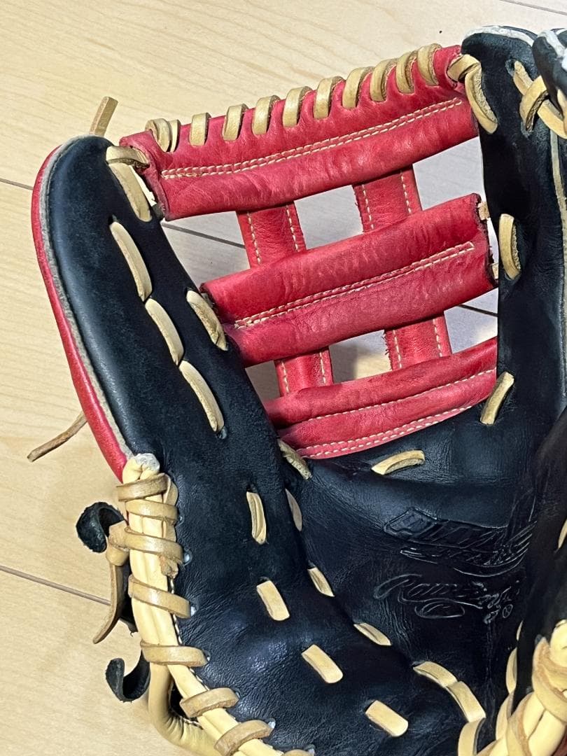 Rawlings 少年軟式用グローブ 黒/赤 内野用 美品