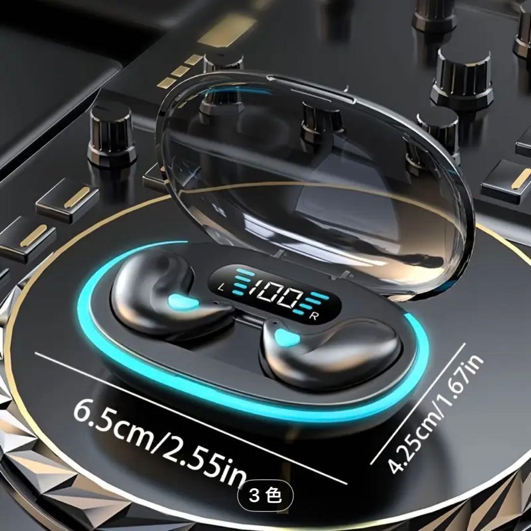 ワイヤレスイヤホン Bluetooth 5.3 残量表示 高音質 黒 新品