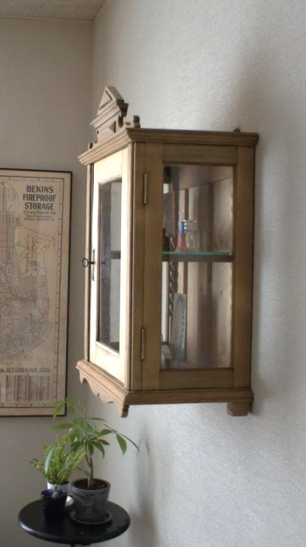 フランスアンティーク　飾り棚　キャビネット　ガラスケース　PARIS