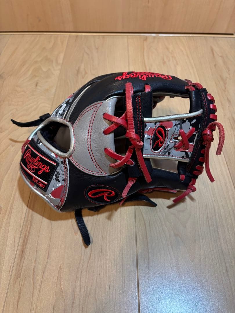 Rawlings 軟式内野手用 HOH 黒/赤 カモフラージュ