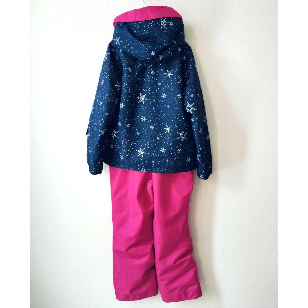 美品 Phenixスキーウェア 女の子 上下 140 130 雪結晶☆紺ピンク