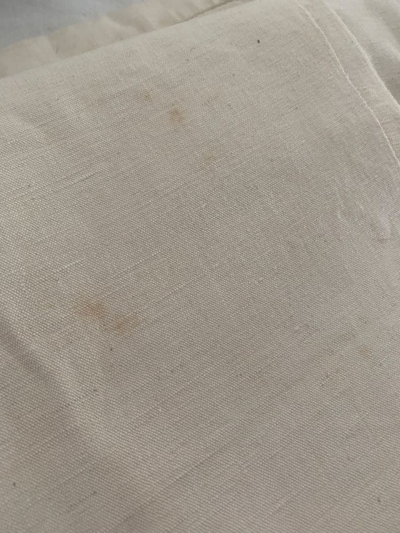 希少超大判 赤刺繍 フランスアンティーク未漂白リネン 二枚はぎ3.4x2.4m