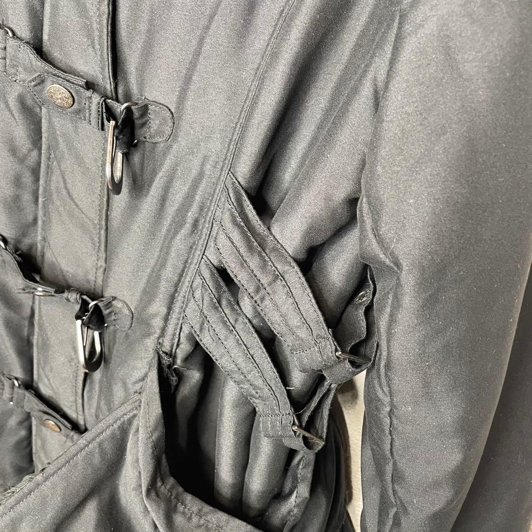 Y2K ダークコア ラクーンファー “甘×毒” ブラックゴシックコート ミサミサ