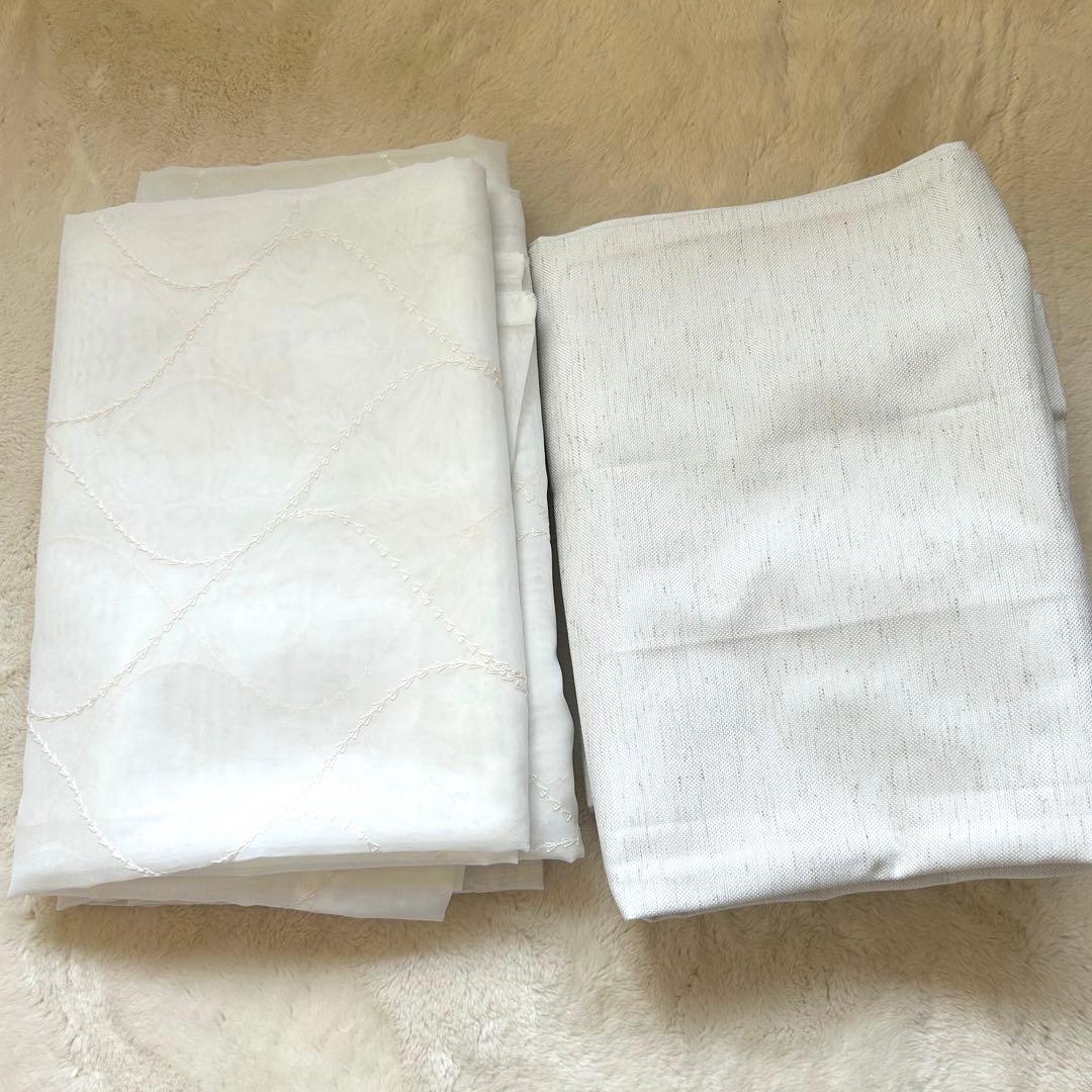 マチャ❶ニトリ遮光１遮熱 遮音カーテン &レース100×135 各２枚