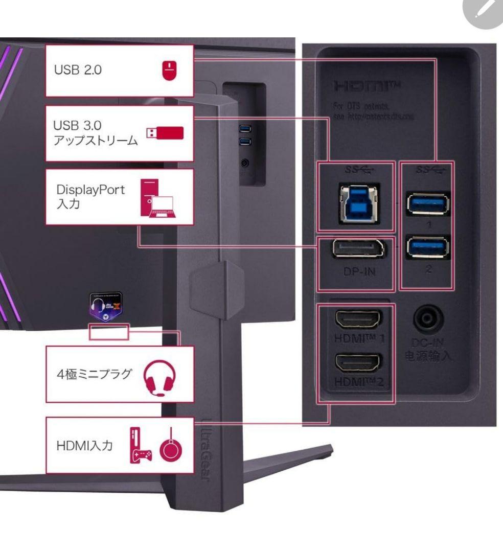 LG 144Hz対応 4K IPS 1ms ゲーミングモニター アームセット