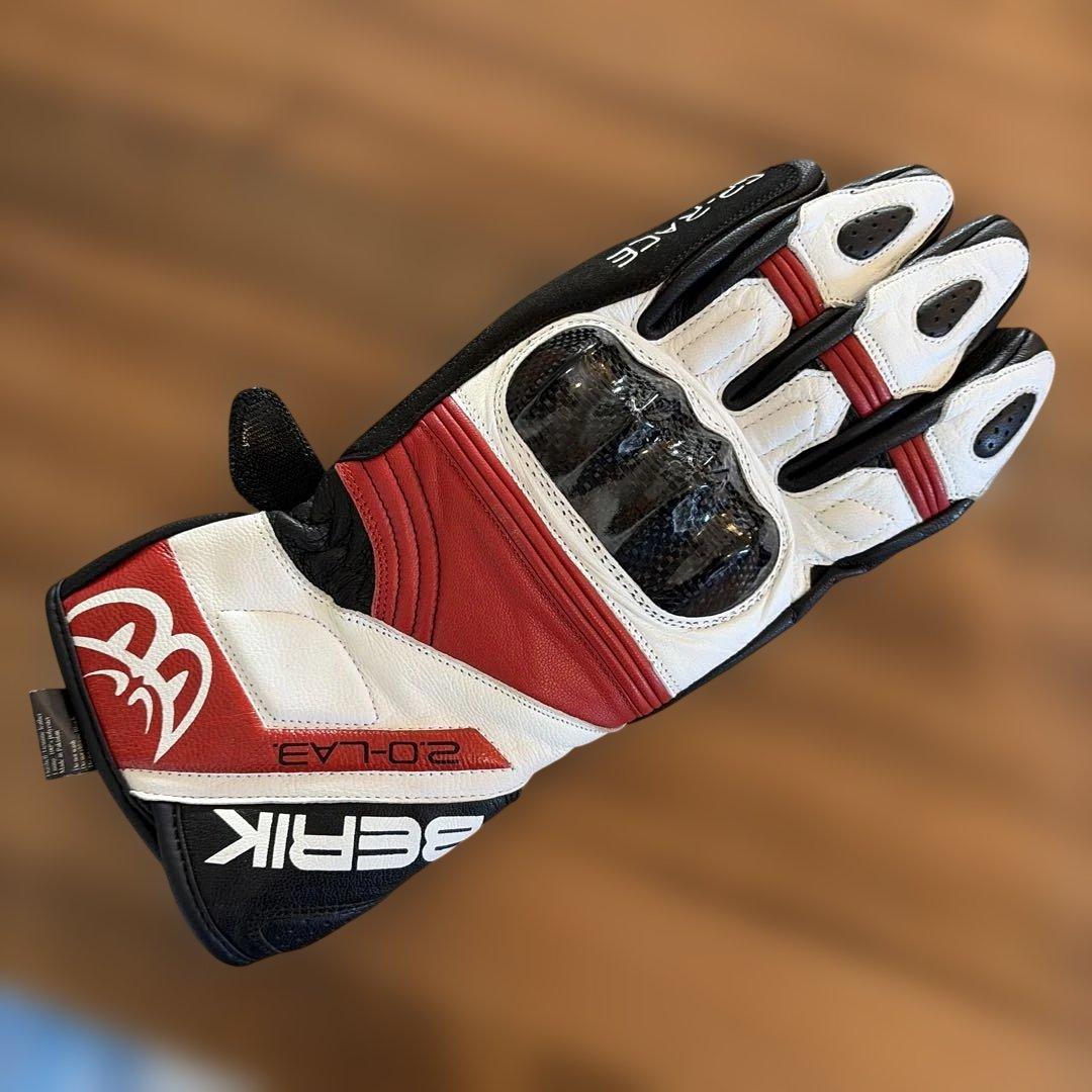 BERIK G175 バイクグローブ 赤/白レーシンググローブ　サイズ2XL