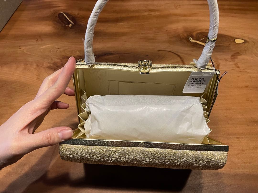 紗織[未使用]タグ付き 礼装用 和装用バッグ・草履・こしひも・半衿セット