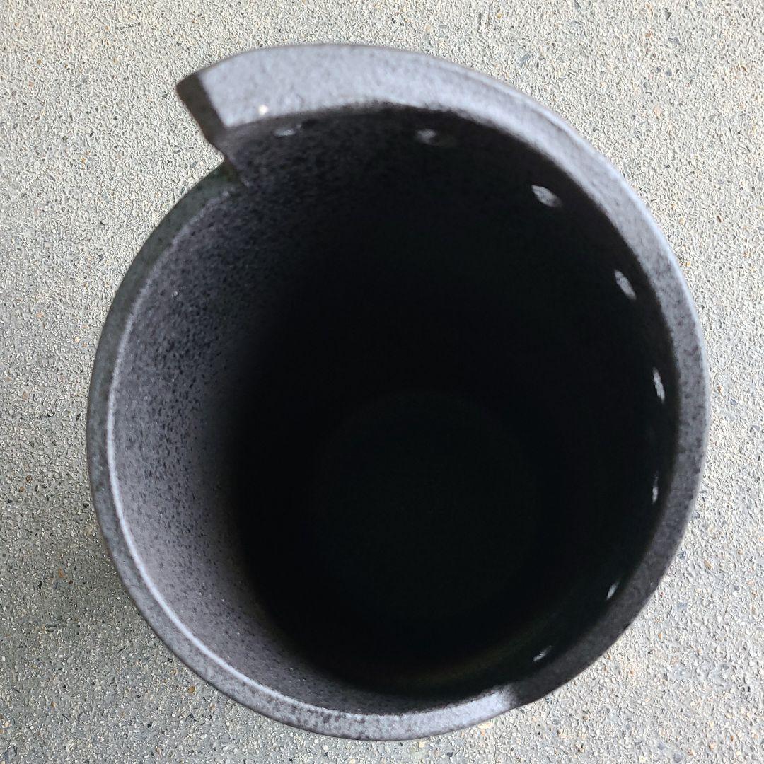 信楽焼傘立て 黒スパタ 高さ５６cm