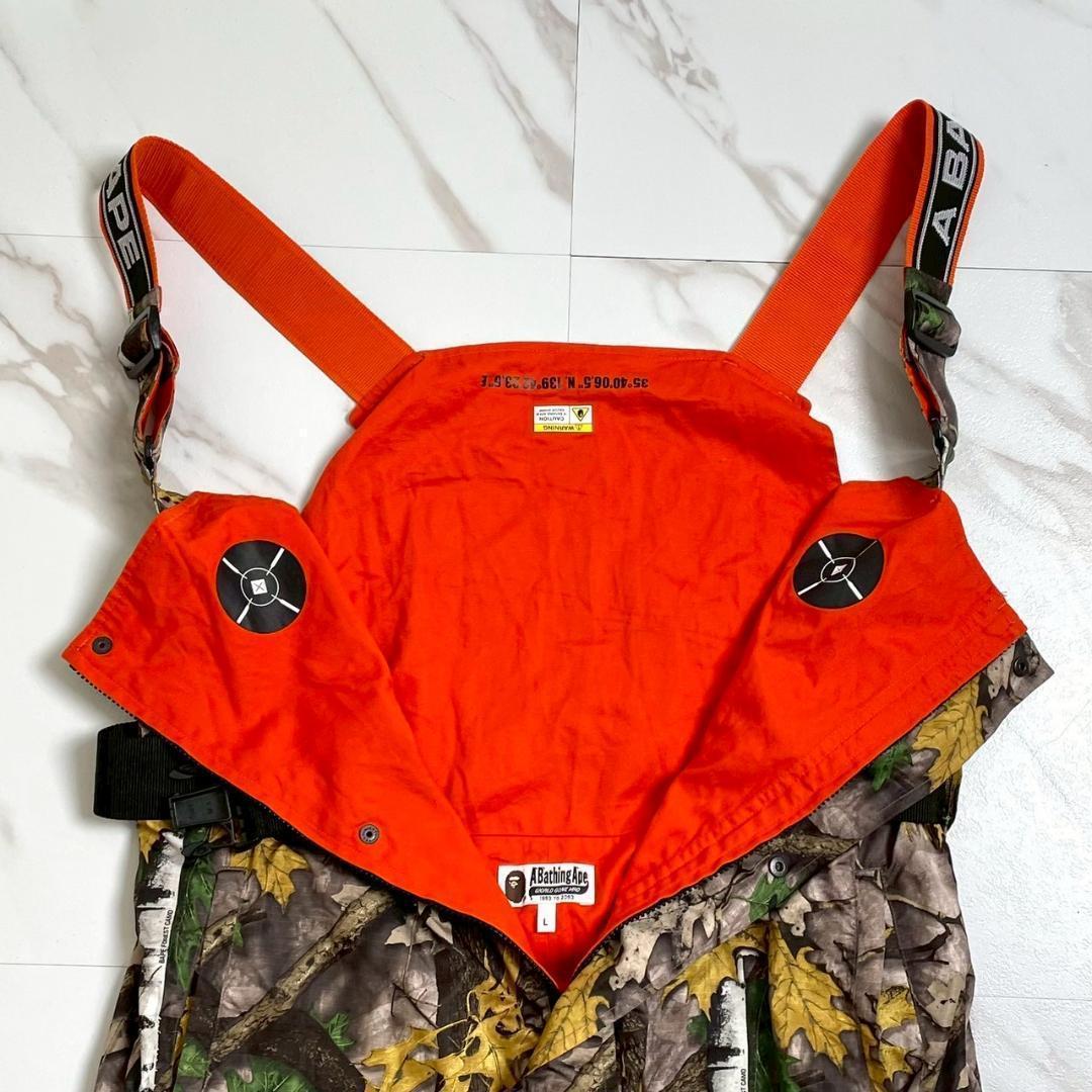 未使用級　アベイシングエイプ　リアルツリー　オーバーオール　カモ柄　ベルト付　L