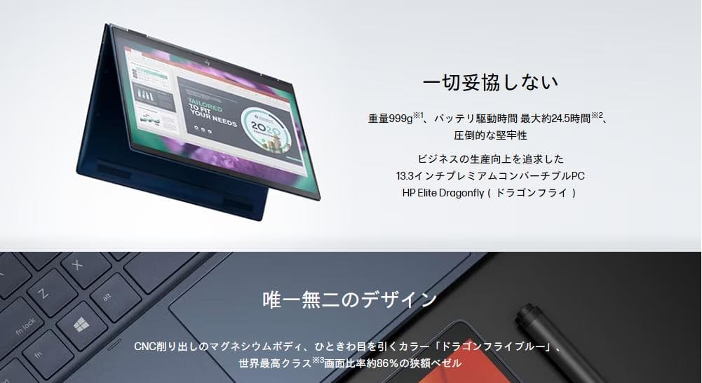 HP Elite Dragonfly　ノートパソコン　COREi7/メモリ16