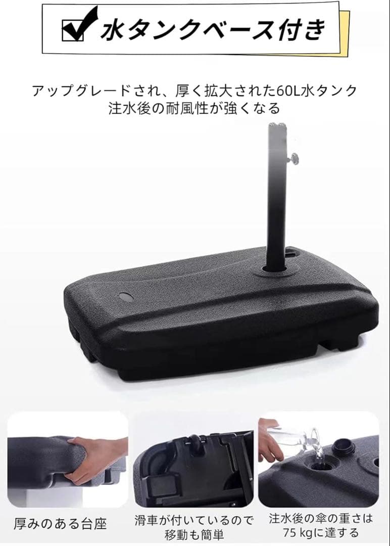 (値下げ)パラソル ガーデンパラソル 大型 長方　撥水加工 クランク開閉付き
