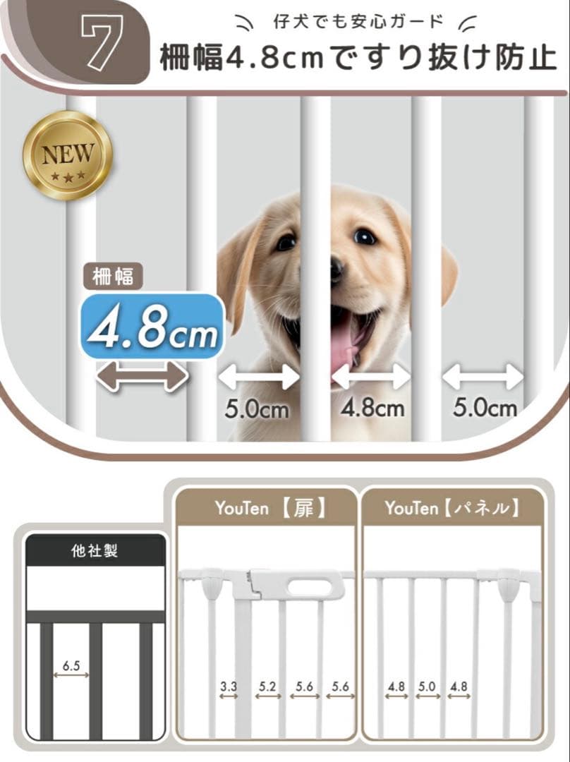 ペットサークル 折りたたみ 8枚 セット ライトグレージュ