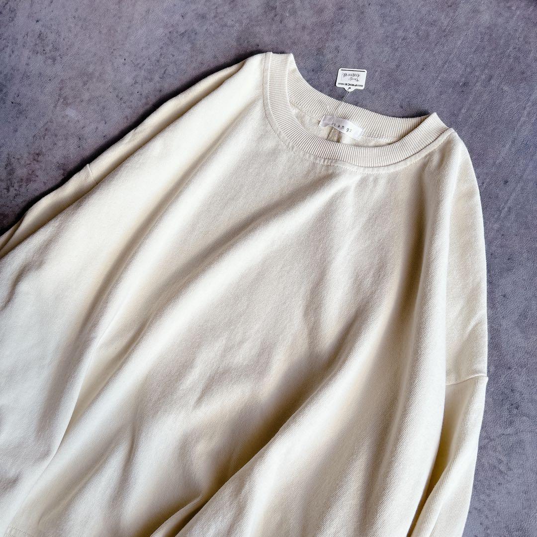 【新品】 tang ⿻ コットン 起毛 ワイドプルオーバー ルーズ ナチュラル