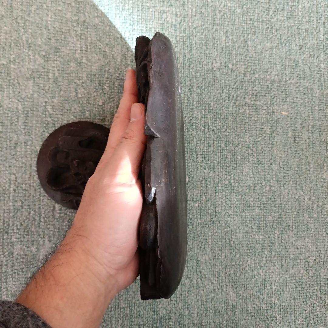 【最終値下げ】中国古美術 彫刻硯 龍彫 寿字 蝙蝠文 書道具 文房四宝 端渓系