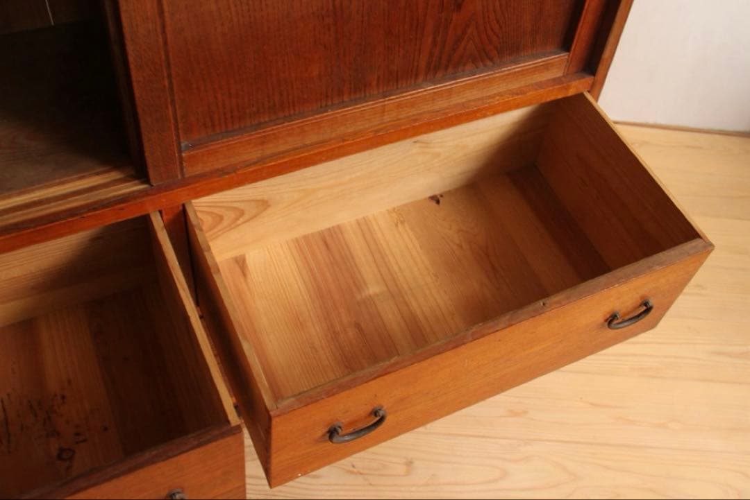 収納棚　食器棚　木製　古道具　古家具　和家具　ビンテージ　アンティーク　レトロ