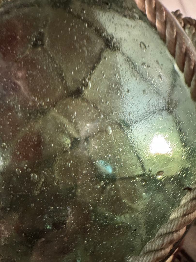 ビンテージ 網掛けガラスランプ