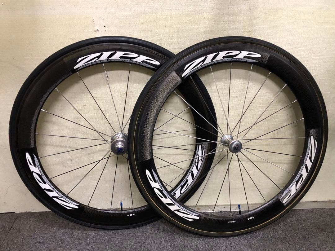 ZIPP 404 カーボンディスクチューブラーホイール 前後セット カンパフリー