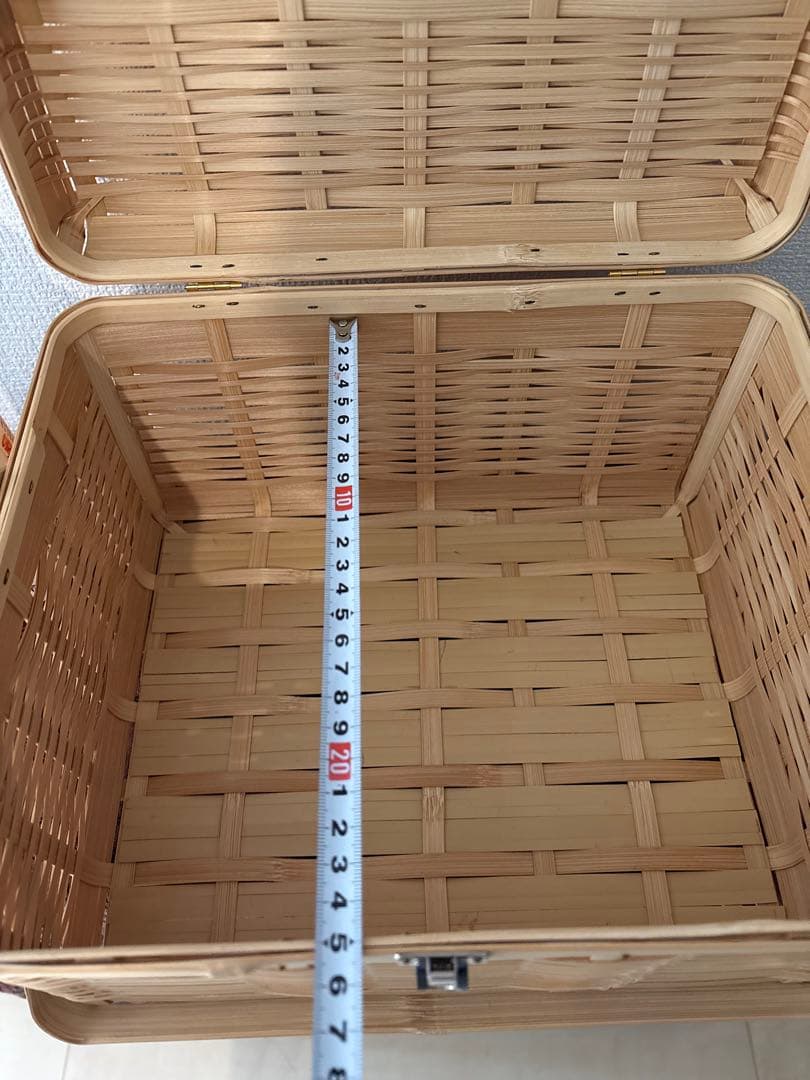 白竹　ピクニックバスケット　1点 竹かご 行楽　お弁当