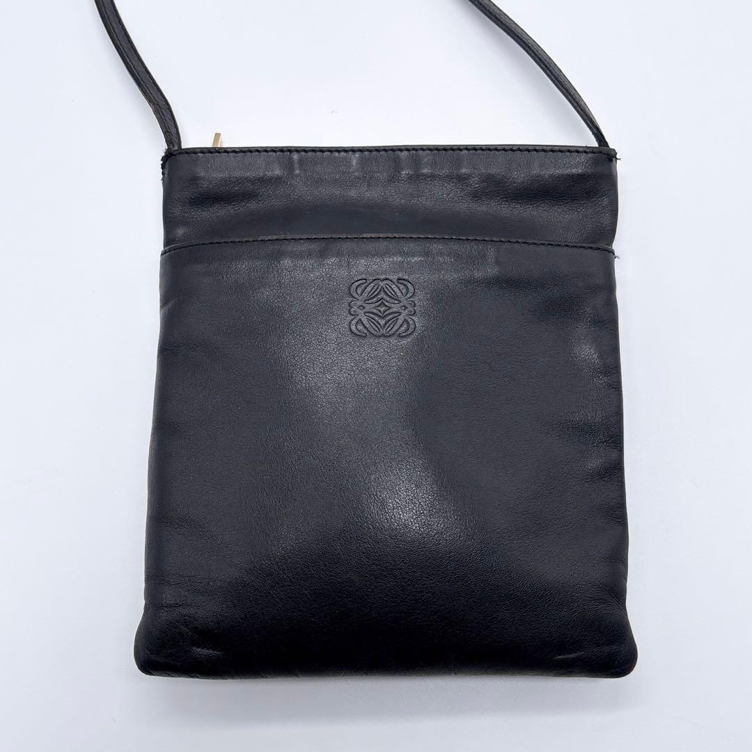 LOEWE ロエべ アナグラム ロゴ レザー ショルダーバッグ ブラック