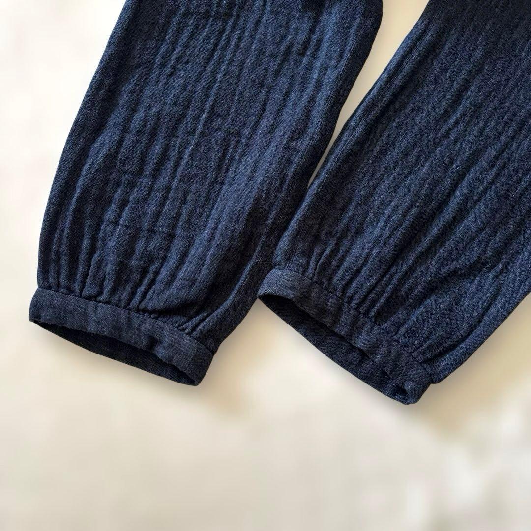 群言堂 根々 石見銀山生活文化研究所 刺繍 インディゴ 藍 シャツ ブラウス