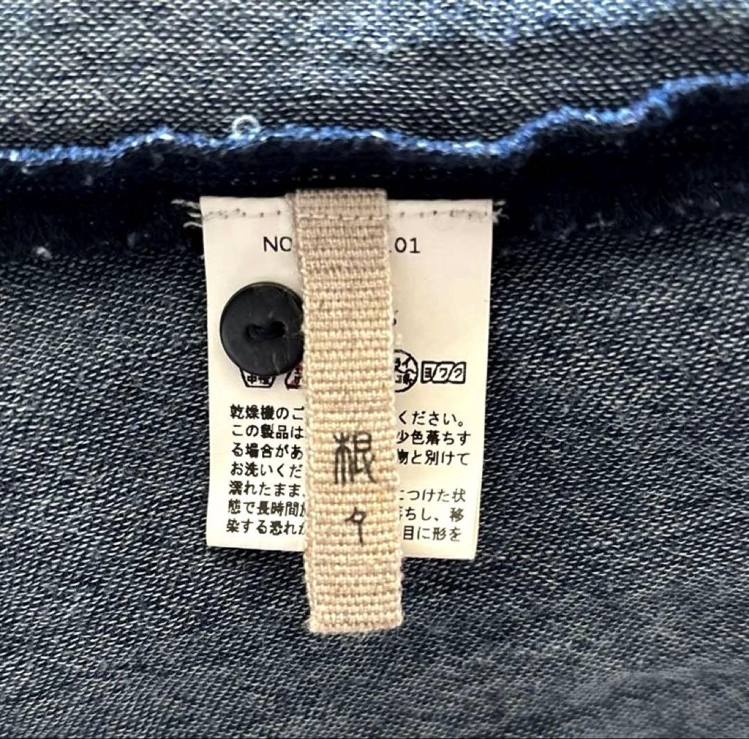 群言堂 根々 石見銀山生活文化研究所 刺繍 インディゴ 藍 シャツ ブラウス