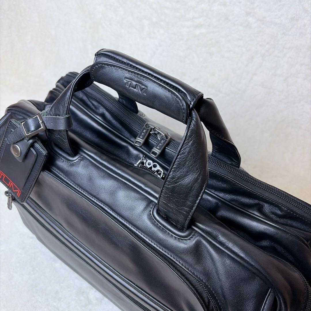 【極美品】 TUMI オールレザー 2way ブリーフケース 2室 大容量 A4