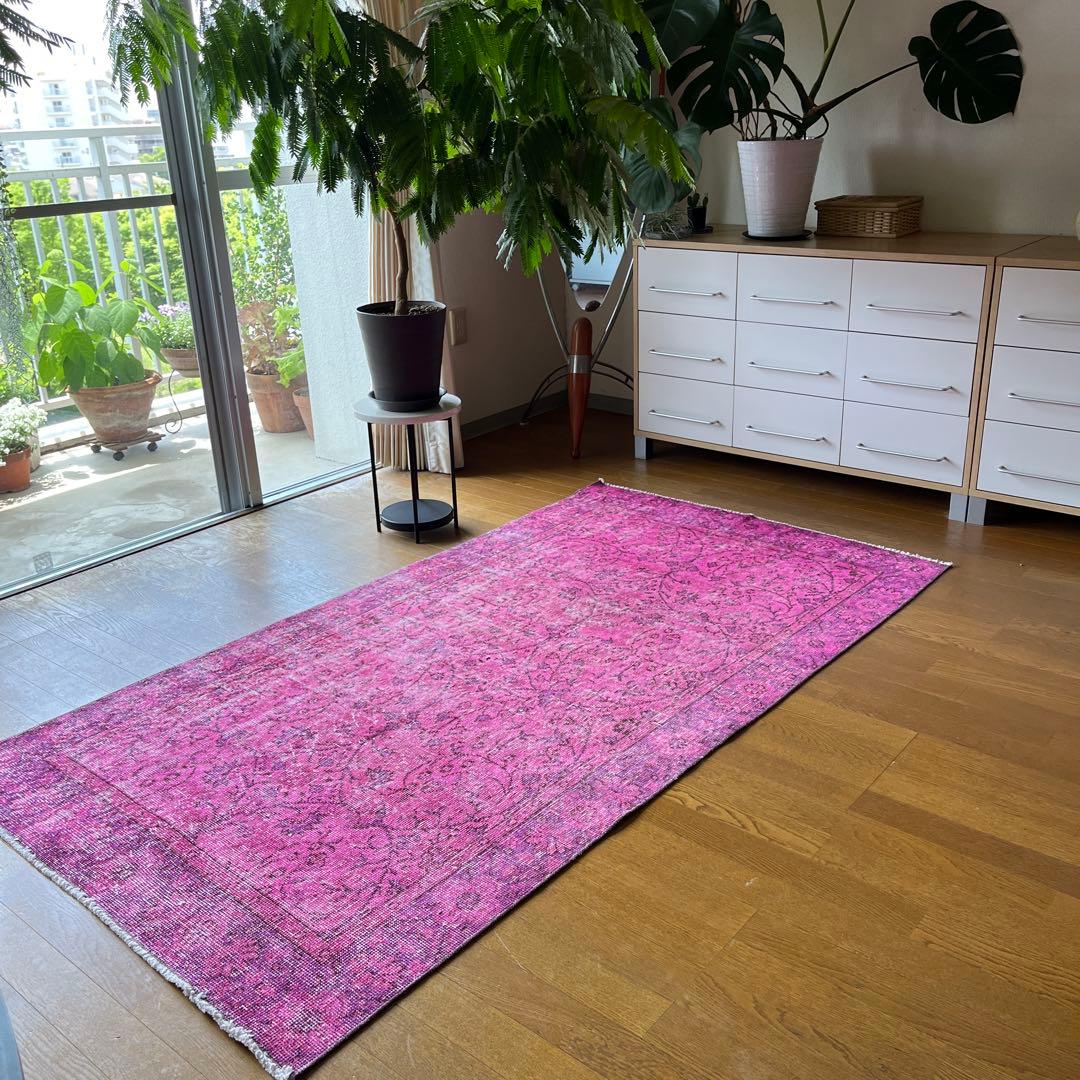 Punch(ᵔᴥᵔ)さん専用 トルコヴィンテージラグNo.94マゼンタピンク