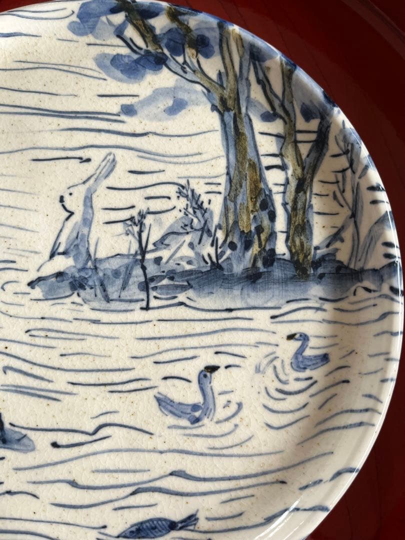 美品　作家　ムーニーともみさん　絵皿　益子陶器市　一点物