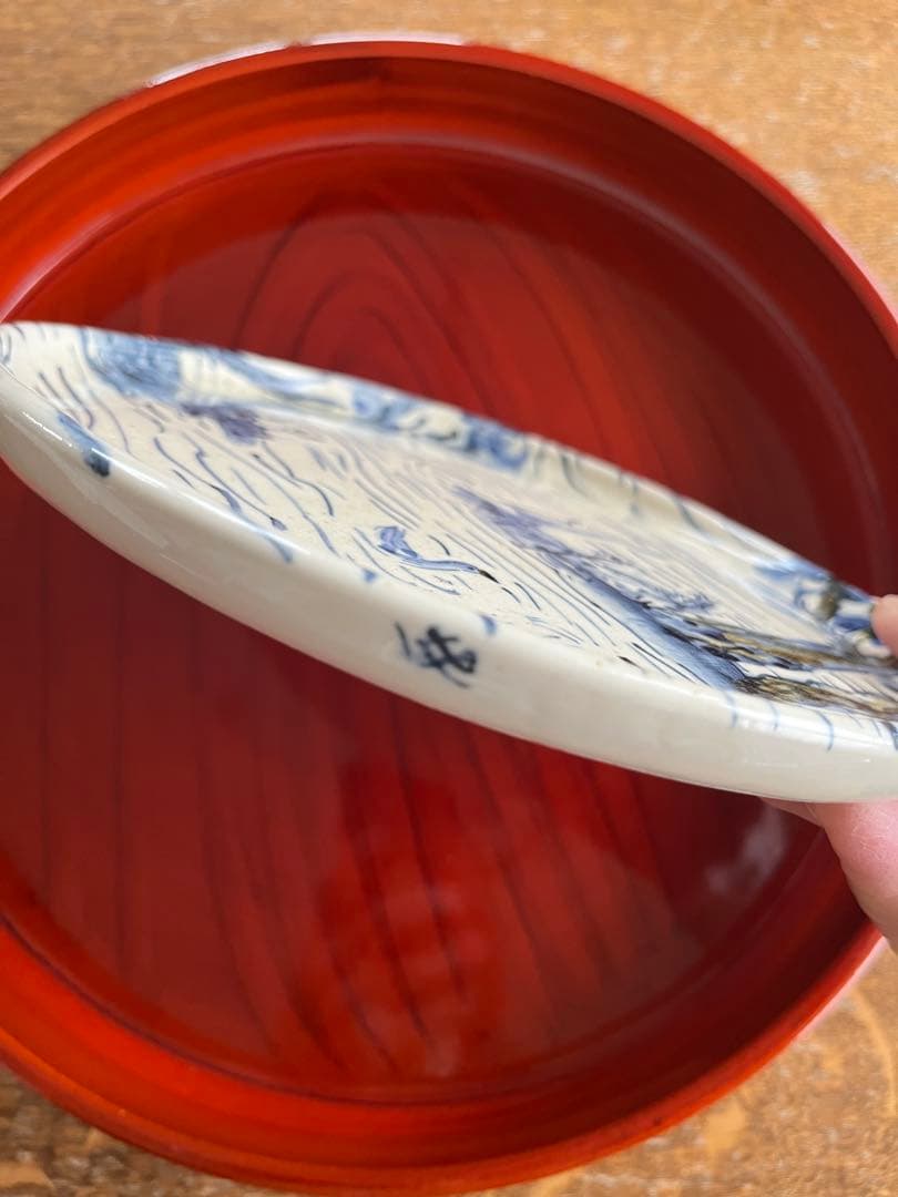 美品　作家　ムーニーともみさん　絵皿　益子陶器市　一点物