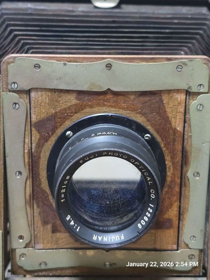 大判カメラ 木製 折りたたみ式 FUJINAR 4.5/135mm