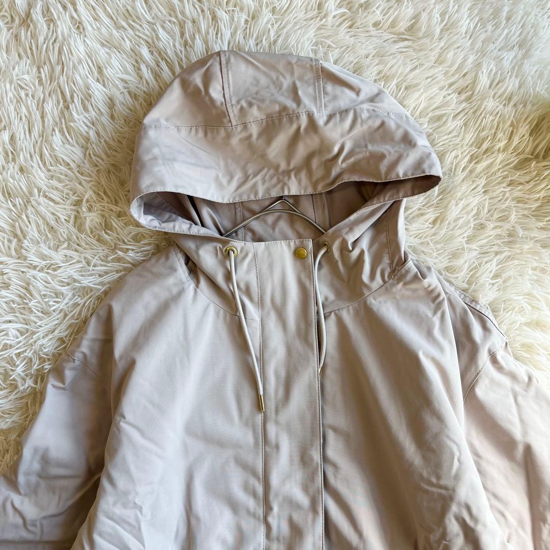 美品 23区 ライナー付き フーディーモッズコート 大きいサイズ 44 ベージュ