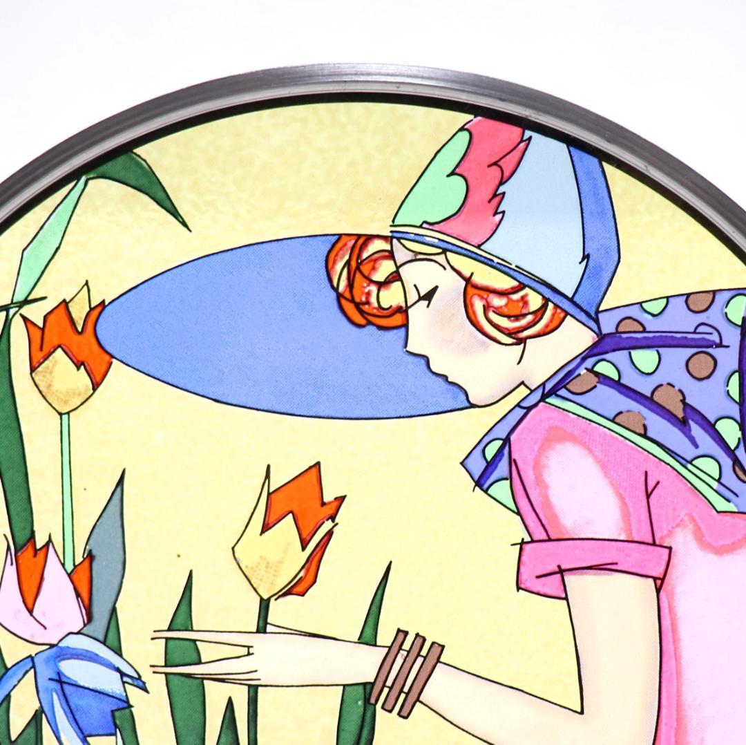 新品 チューリップと女性 ヴィンテージ ステンドグラス ホールマーク社 アメリカ