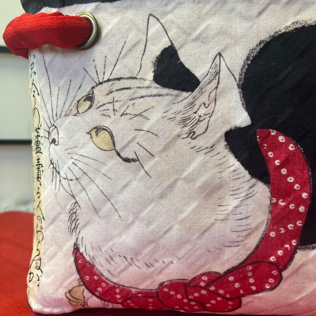 鼠よけの猫 歌川国芳 浮世絵 一閑張り バッグ かごバッグ ハンドバッグ 猫