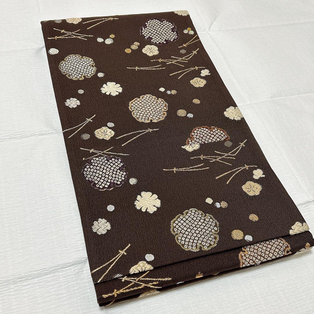 【専用】織文意匠鈴木　袋帯　唐織　西陣織　正絹　金銀糸　落款あり　福楽錦