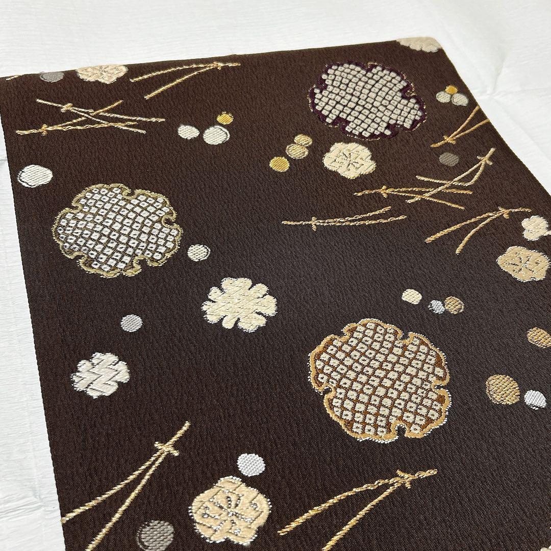 【専用】織文意匠鈴木　袋帯　唐織　西陣織　正絹　金銀糸　落款あり　福楽錦