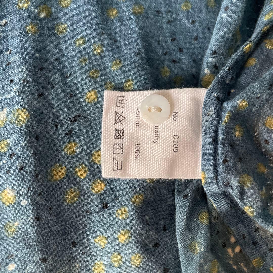 キャリコ アジュラック染め ルーズブラウス ミモザ柄 インド