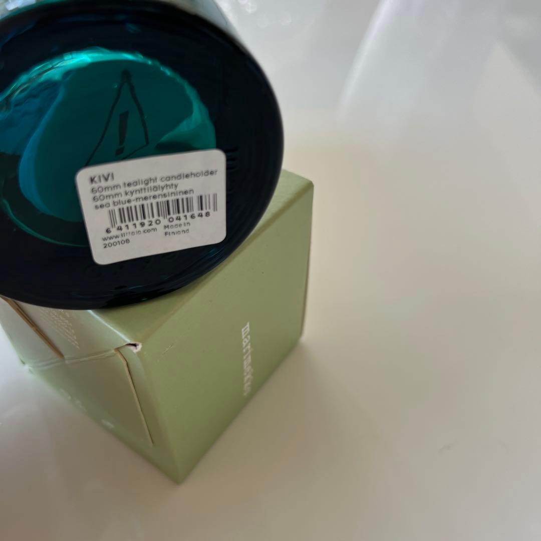 iitala marimekko KIVI シーブルー ガラスキャンドルホルダー