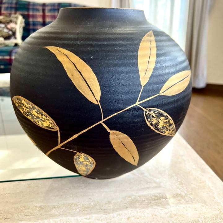 京焼　花瓶　壺　花器　アンティーク　骨董　ヴィンテージ 桐箱