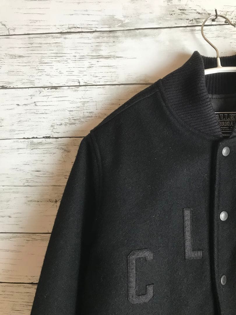 チャレンジャー　CHALLENGER ウールスタジャン　刺繍　ブラック　黒