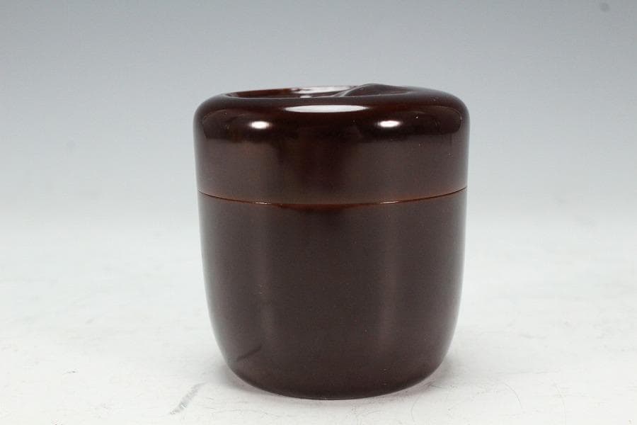 茶道具 竹材 内縁 松竹梅蒔絵 棗 平安 鈴木光入作 共箱 美品K-LC713