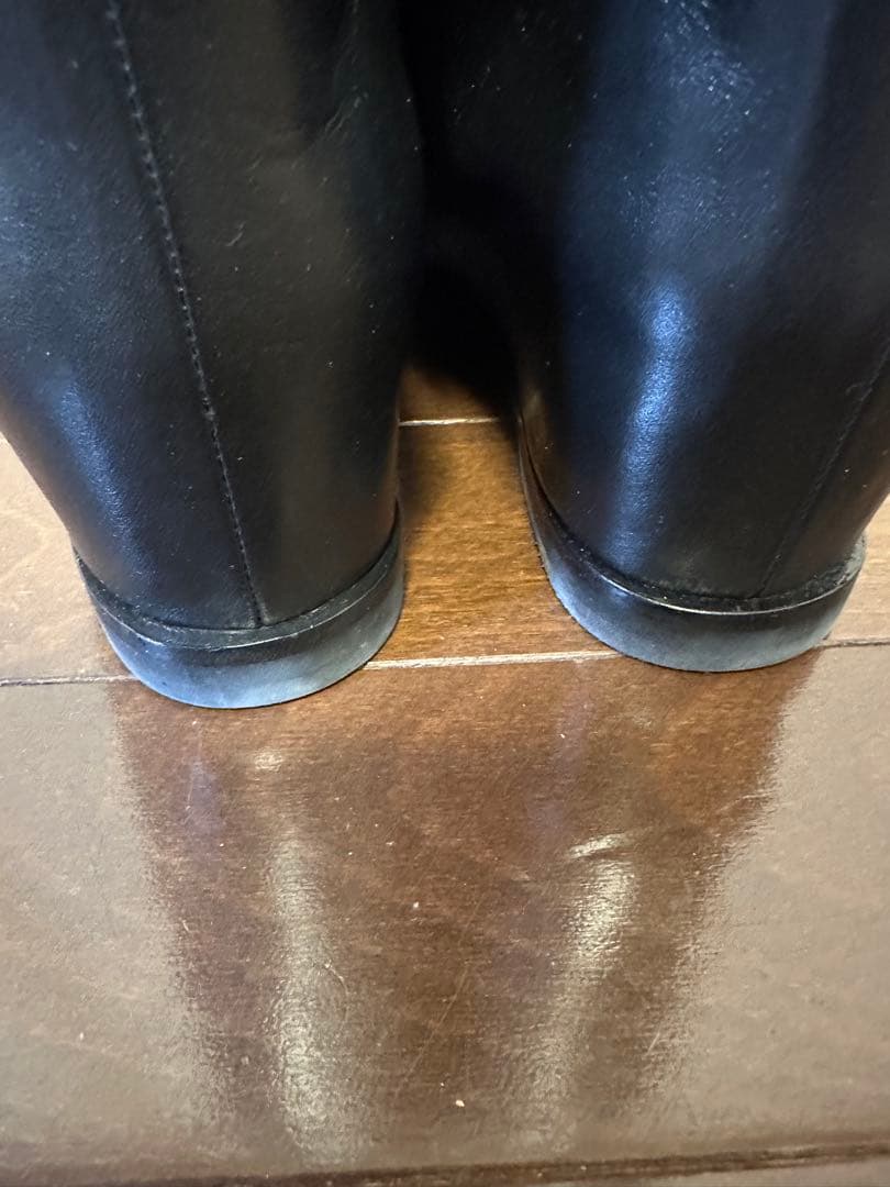 ALPHA CUBICアルファキュービック 本革 インヒール ワイドロングブーツ