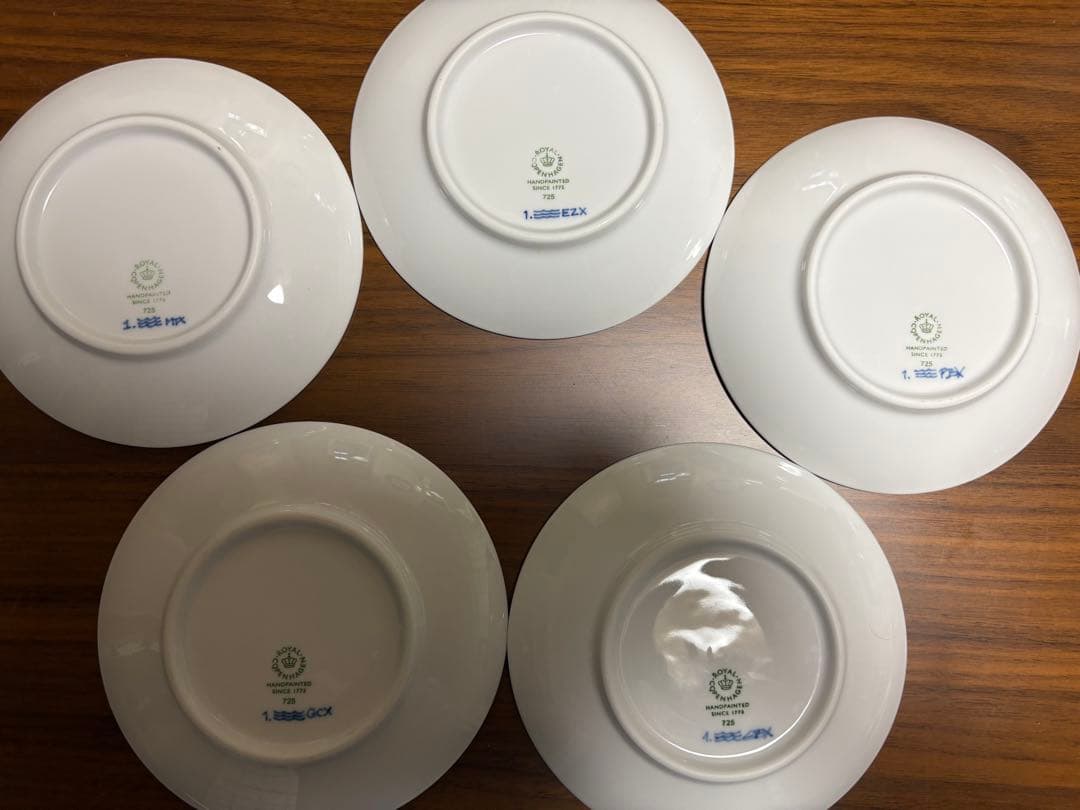 ロイヤルコペンハーゲン　ブルーフルーテッド5枚