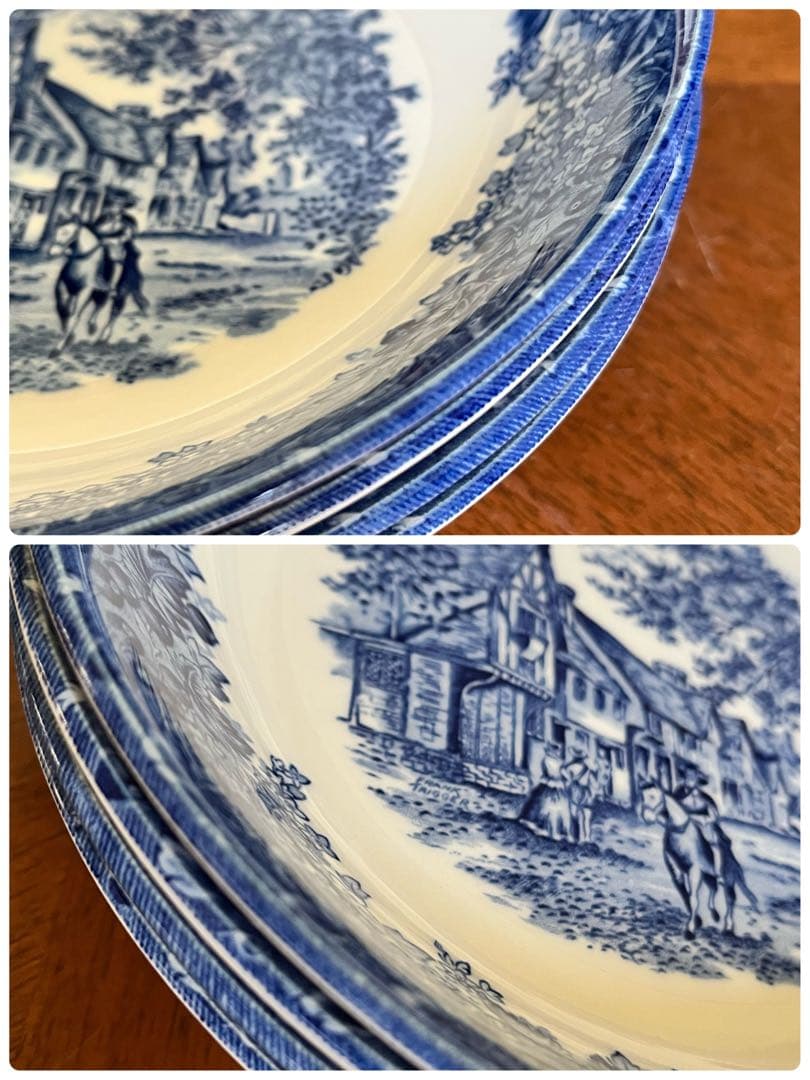 【美品】英国製　ウェッジウッド★ロマンチックイングランド★深皿　4枚