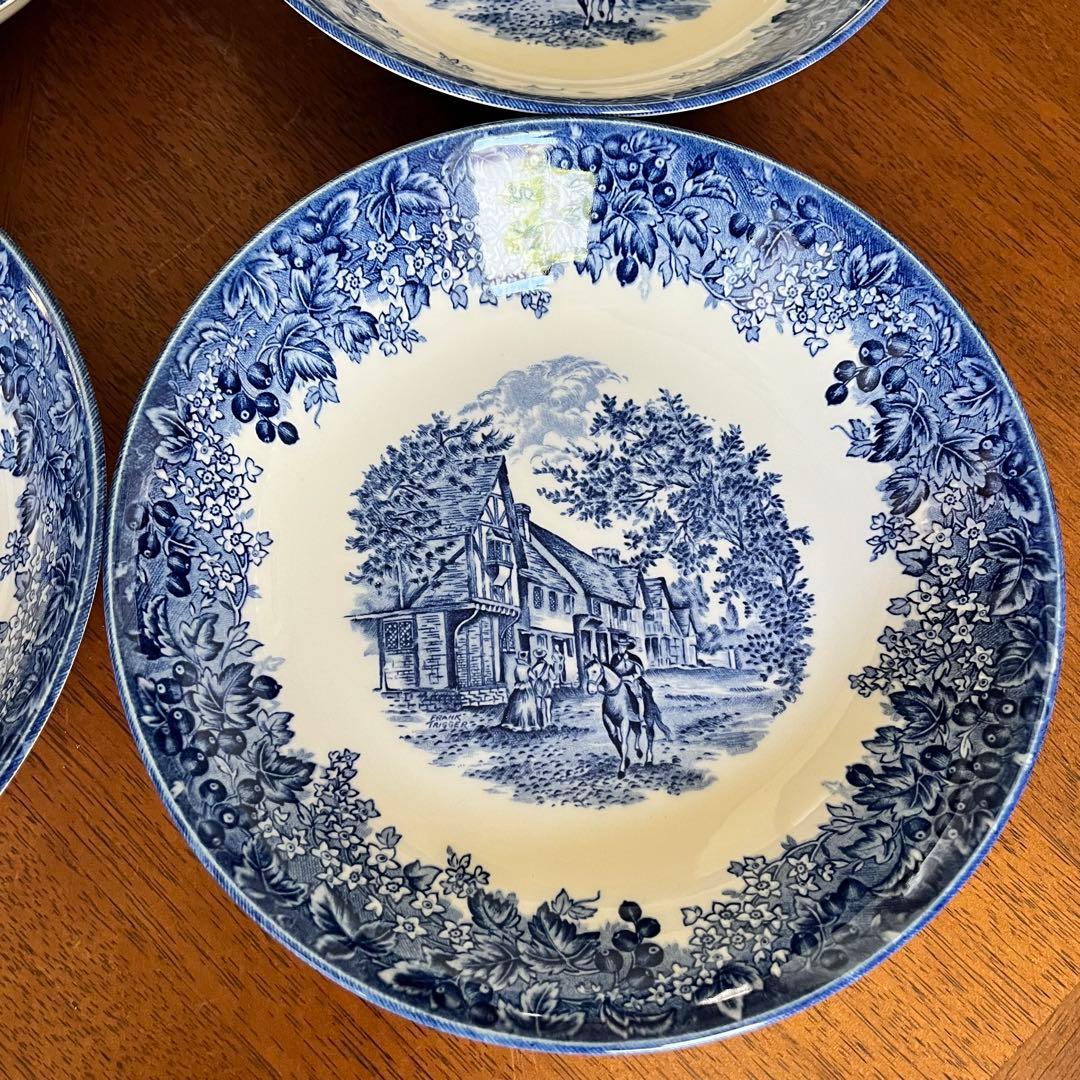 【美品】英国製　ウェッジウッド★ロマンチックイングランド★深皿　4枚