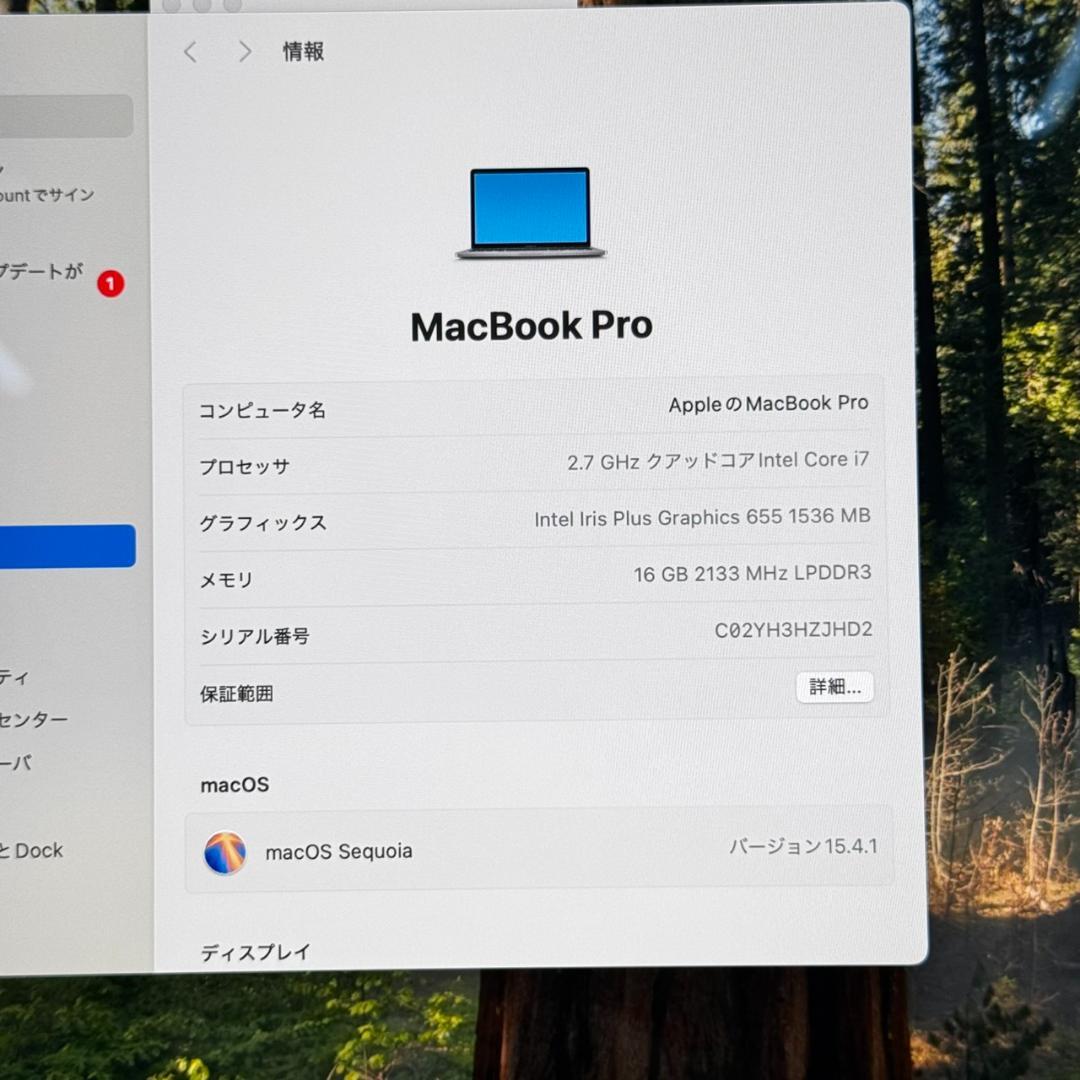 MacBook本体 P346 Apple MacBook Pro i7 16GB 256GB
