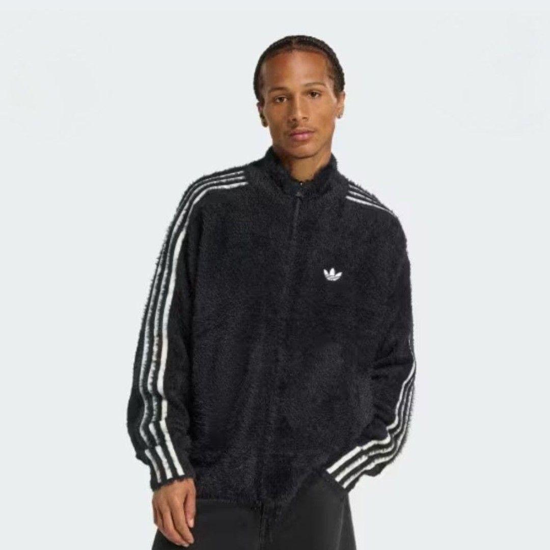 【adidas】新品、フェイクモヘヤ クラシック トラックジャケット 黒